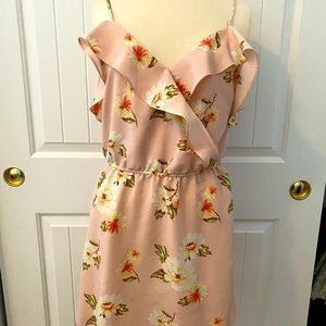 Pink Floral Dress Sz L